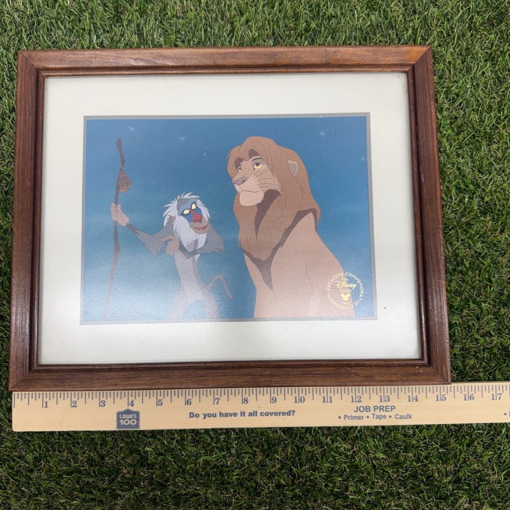 1995 Disney Store Lion King Rafiki & Simba Commemorative Lithograph Framed VTG - Picture 4 of 5